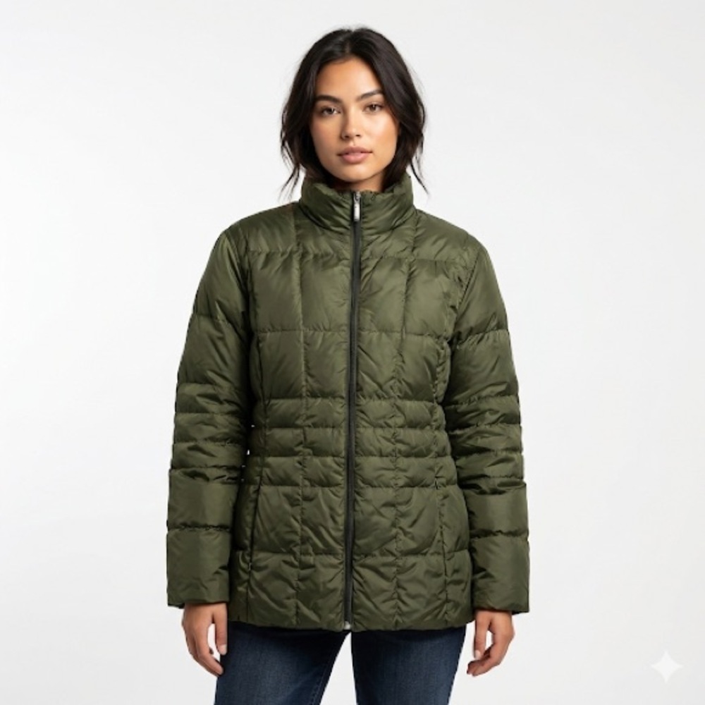 Lands’ End Women’s Plus Size Reversible Down Jacket 1X